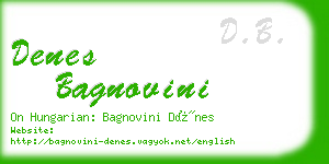 denes bagnovini business card